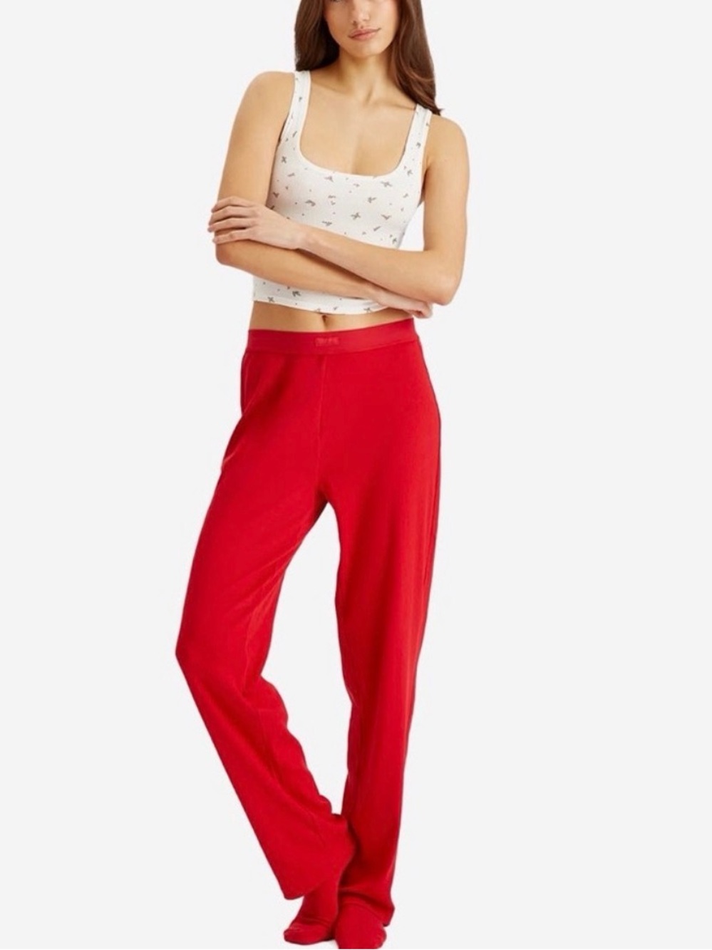 Skims  Cotton Rib Straight Pants XL